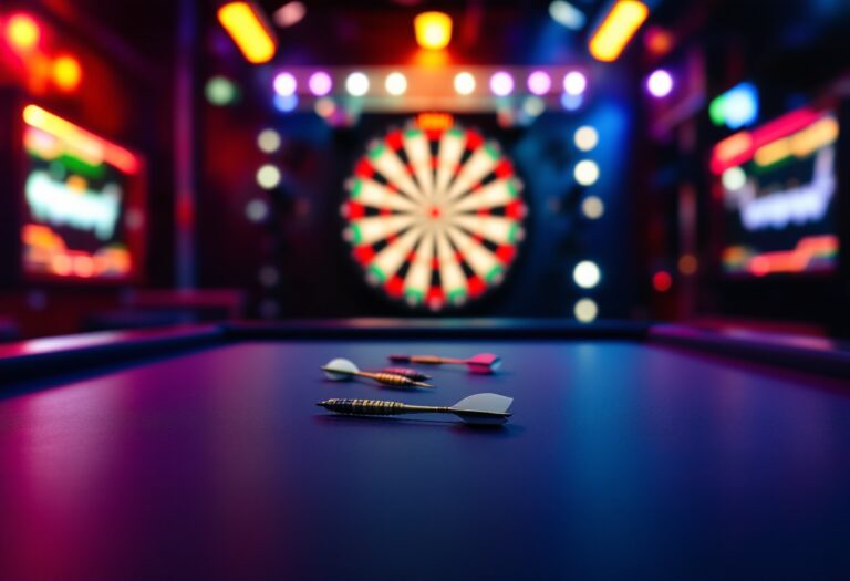 Giocatori di freccette in azione alla finale UK Open