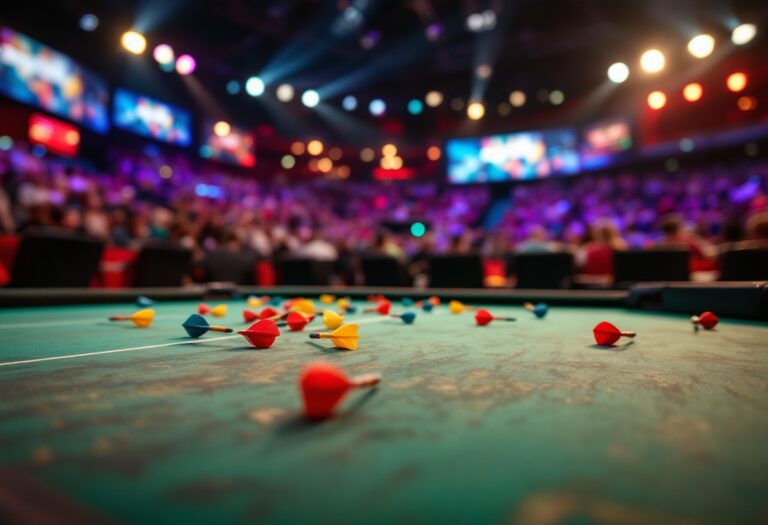 Players competing at the UK Open darts tournament