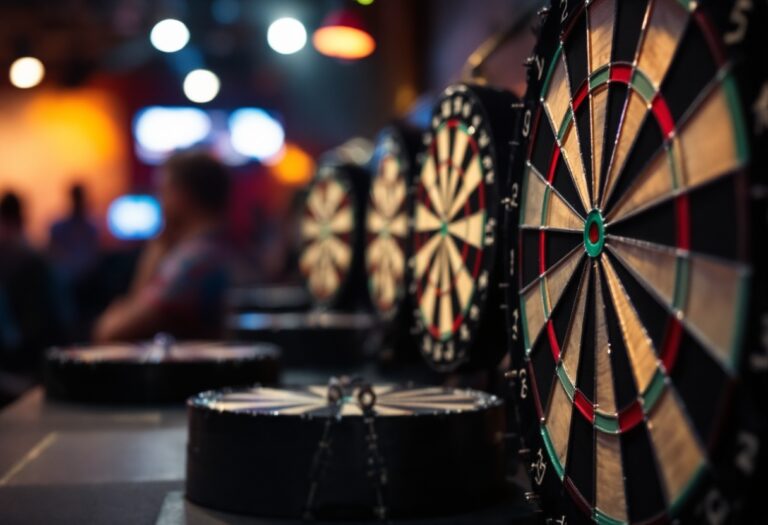 Players competing at the UK Open darts tournament in Minehead