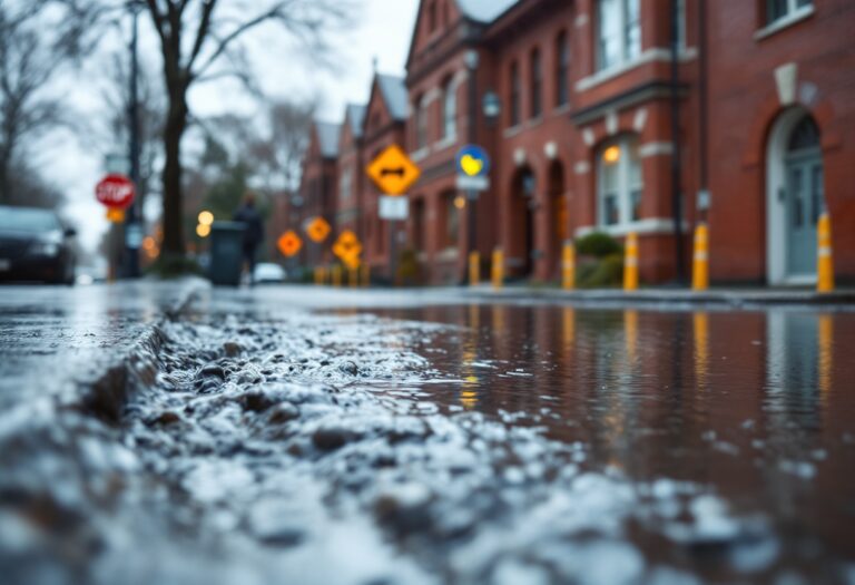 Burst water main causing traffic disruption in Elgin