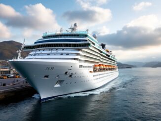 Cruise ships docked in Invergordon harbor