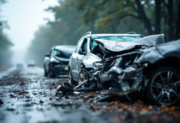 Emergency services at a multi-vehicle crash site near Inverness