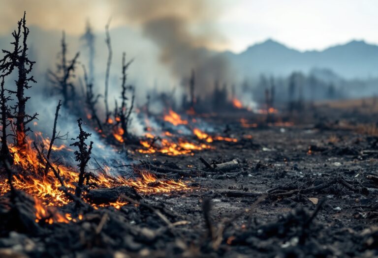 Fire crews battling a wildfire on the West Coast