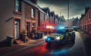 Police officers responding to a disturbance in Elgin