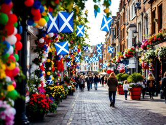 Participants celebrating Scottish heritage at Tartan Week
