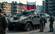 unexpected flag display russian troops wave american colors during conflict python 1755534350