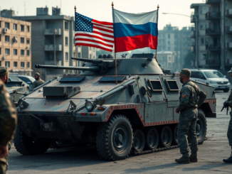 unexpected flag display russian troops wave american colors during conflict python 1755534350