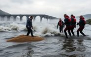 heroic airlift rescue stranded man saved from sandbank python 1759590512