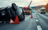 M8 westbound crash near Livingston causes lane restrictions and traffic delays