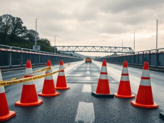 A48 Briton Ferry bridge closed while specialist negotiators respond to welfare concern