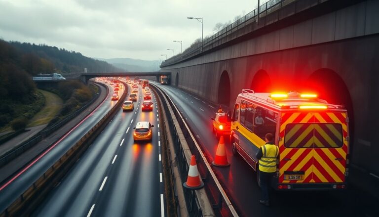 Crash closes M4 eastbound near Brynglas tunnels and causes long delays