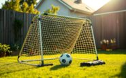 Cheap foldable football goal for the garden to keep kids active