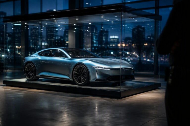 Distinguishing concept cars from production models at motor shows