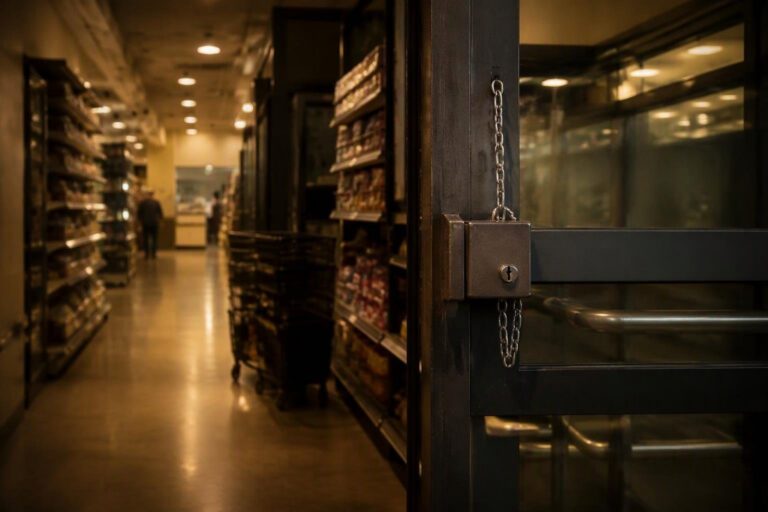 Edinburgh supermarket blocks door to curb theft, locals protest
