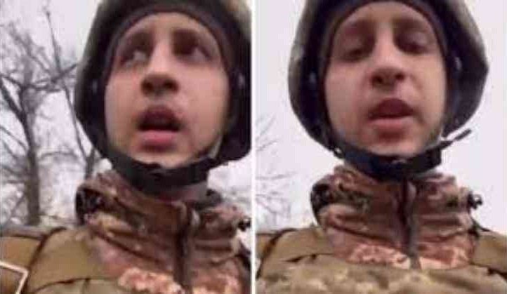 Ukrainian soldier says goodbye to his parents before going to war
