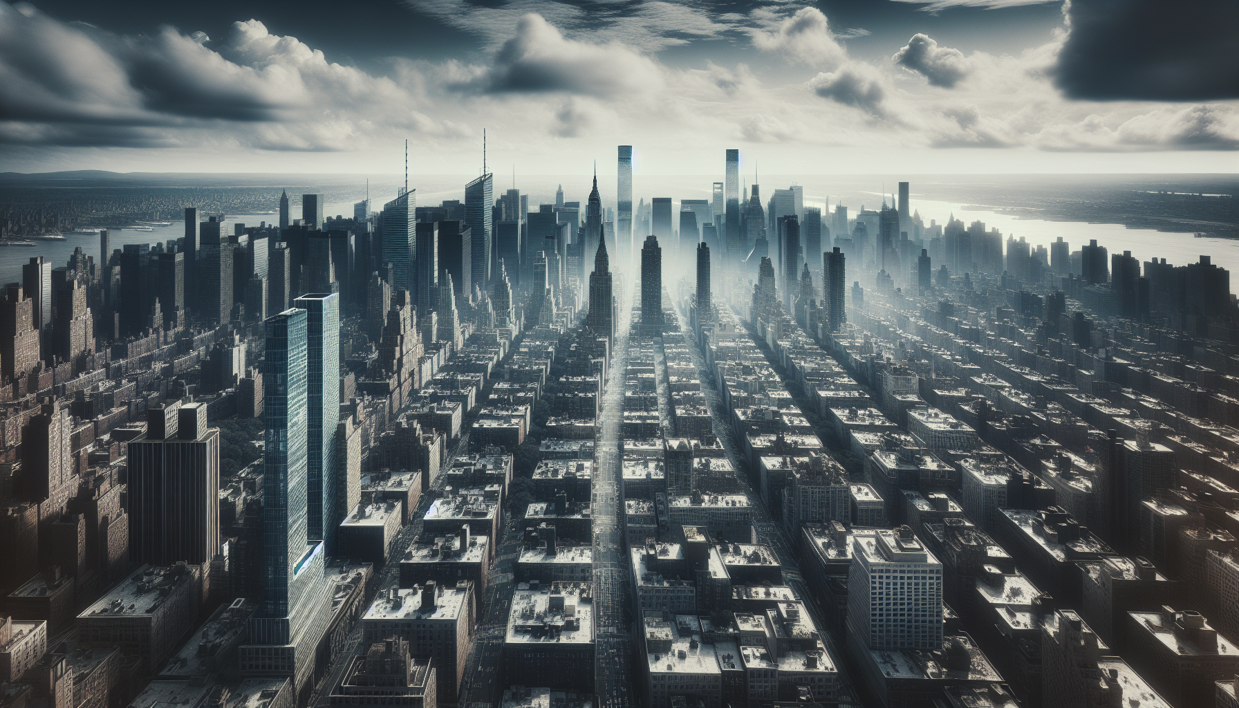 Air quality alert in New York City with skyline view