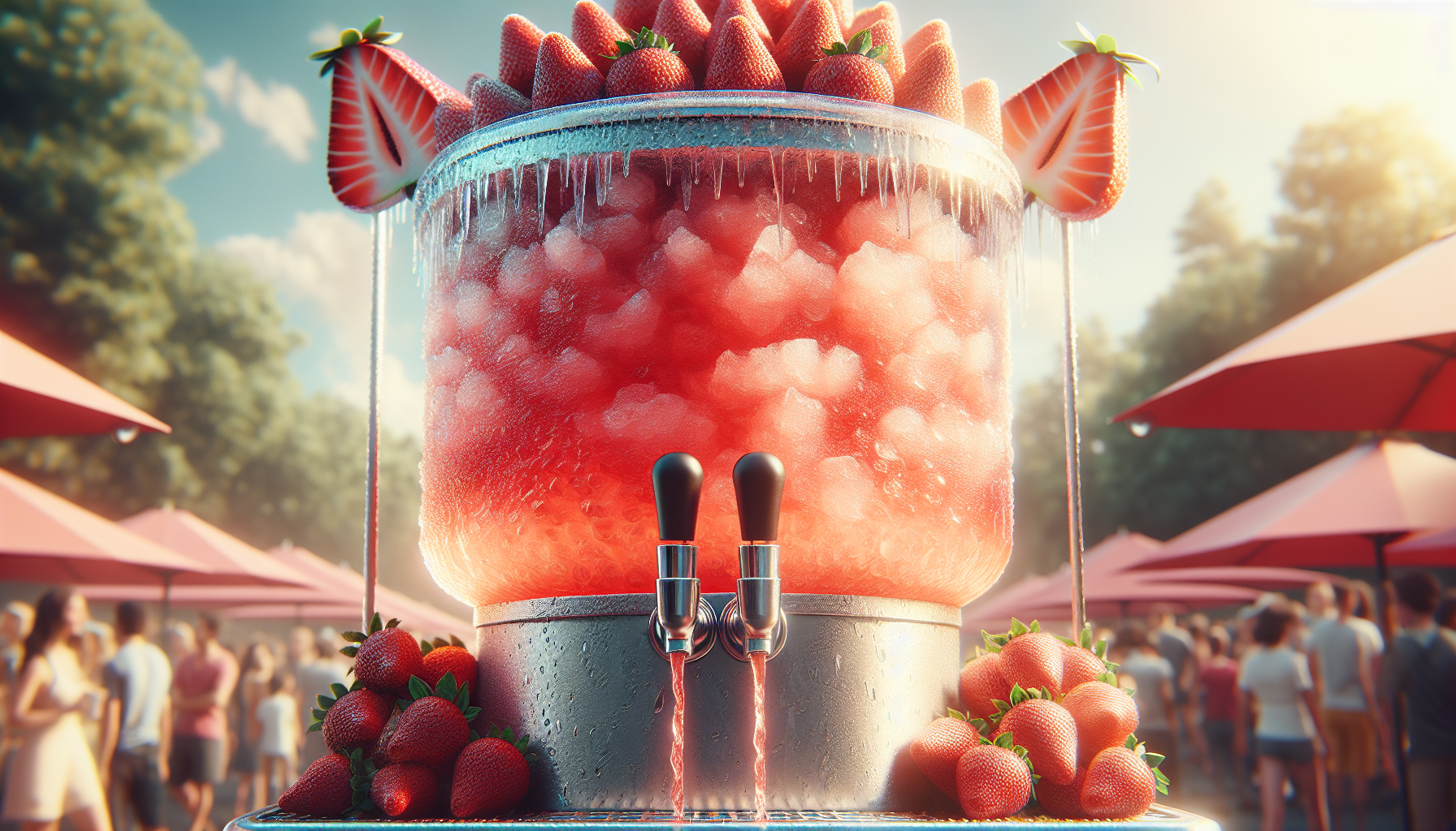 Costco's new frozen strawberry lemonade in a glass