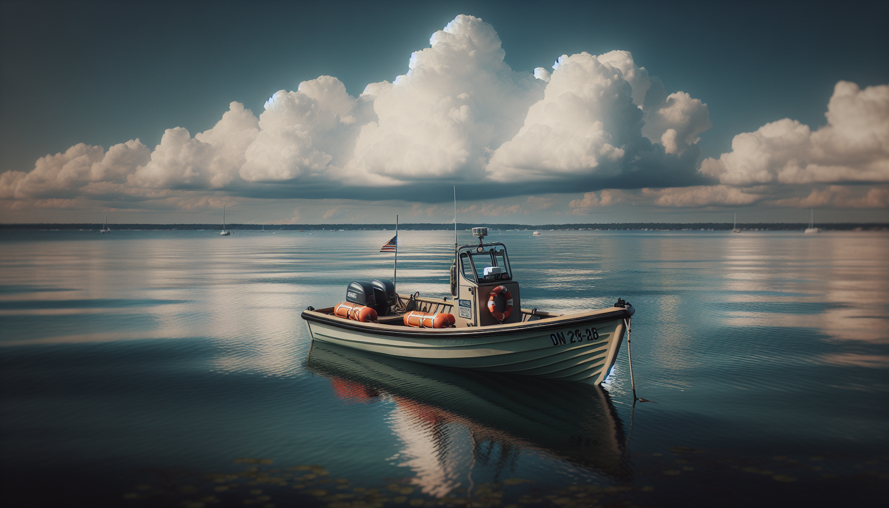 Small plane crash site in Long Island Sound with rescue efforts
