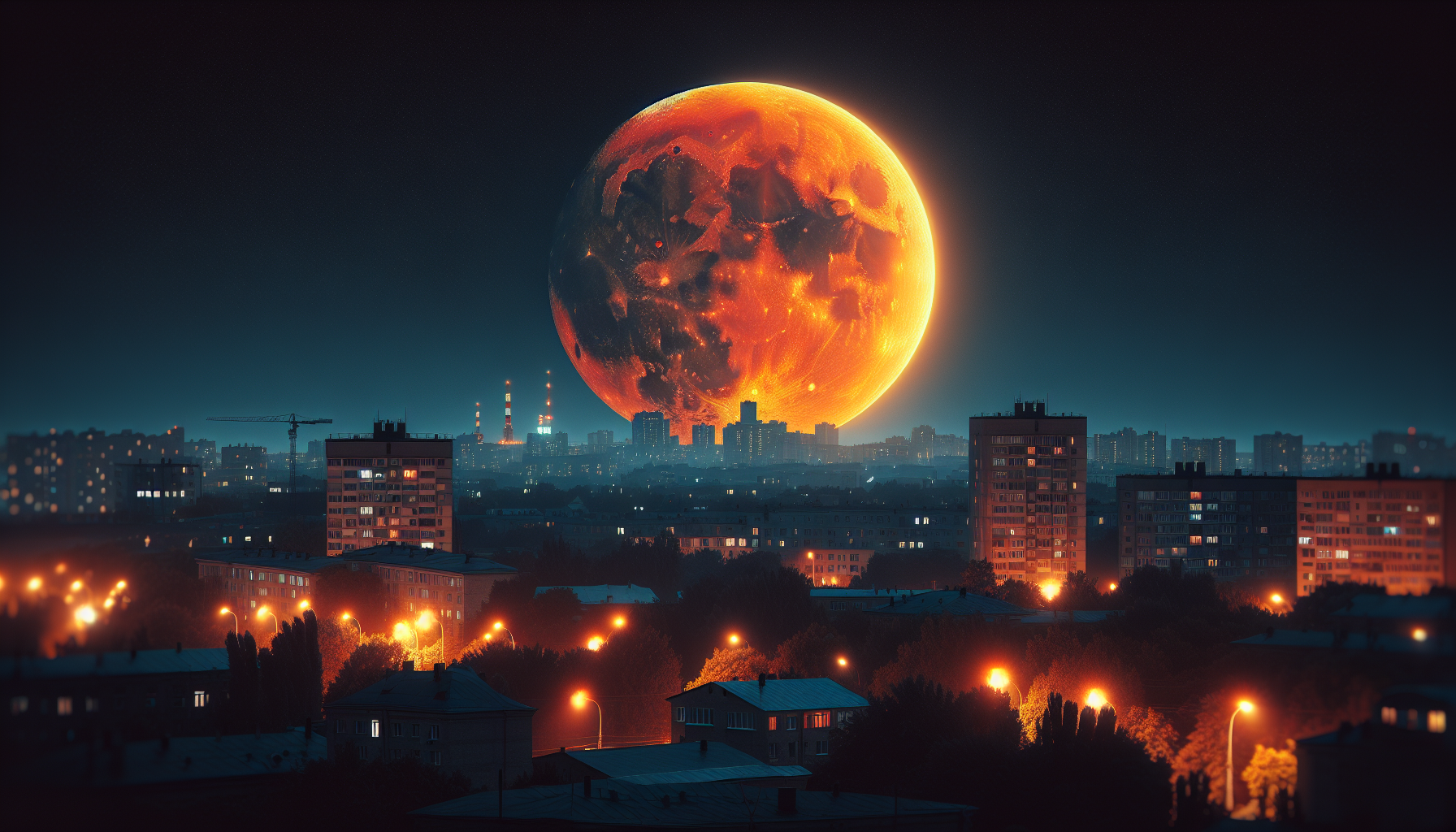 Strawberry Moon shining brightly in a summer sky