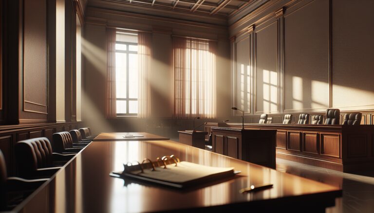 Image depicting a courtroom scene related to a high-profile trial