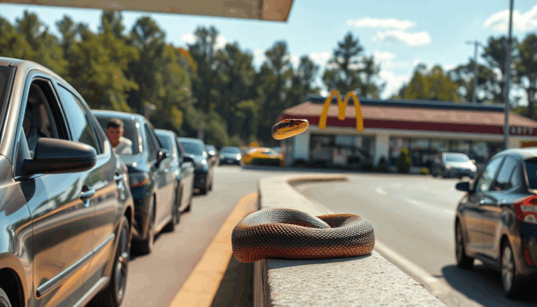 a surprising snake sighting at a mcdonalds drive thru 1750840768