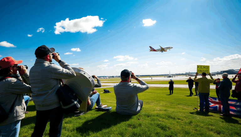 g7 summit arrivals plane spotters and protesters create a stir at calgary airport 1750066740