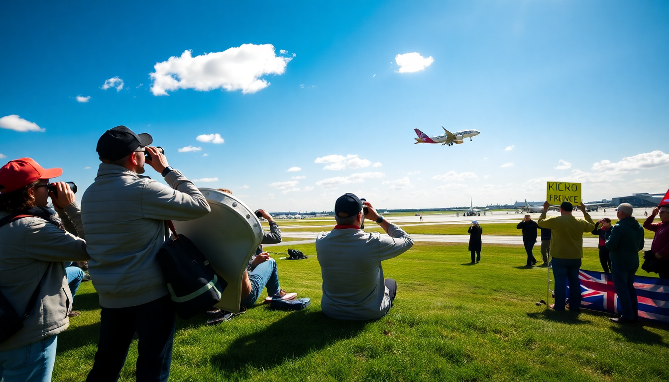 g7 summit arrivals plane spotters and protesters create a stir at calgary airport 1750066740