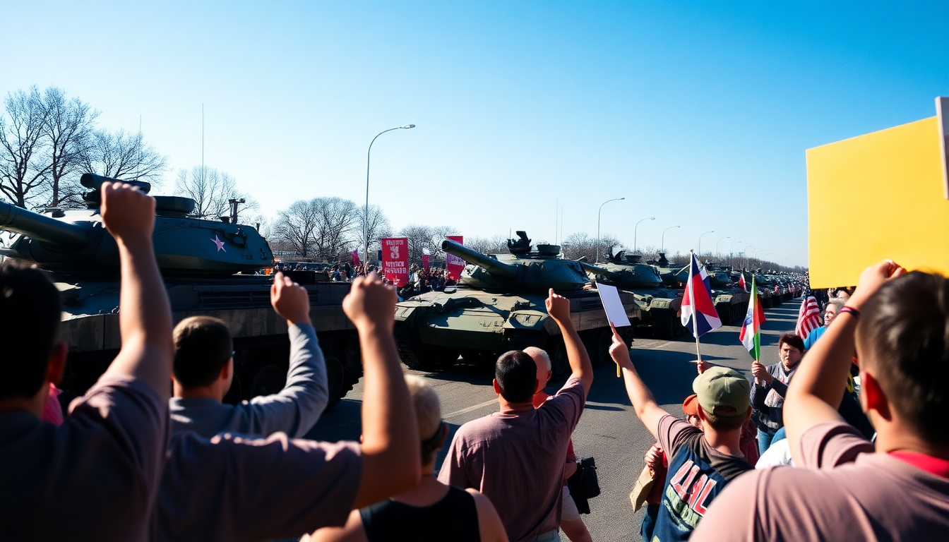 trumps birthday bash becomes a tumultuous military parade amid protests 1749974764