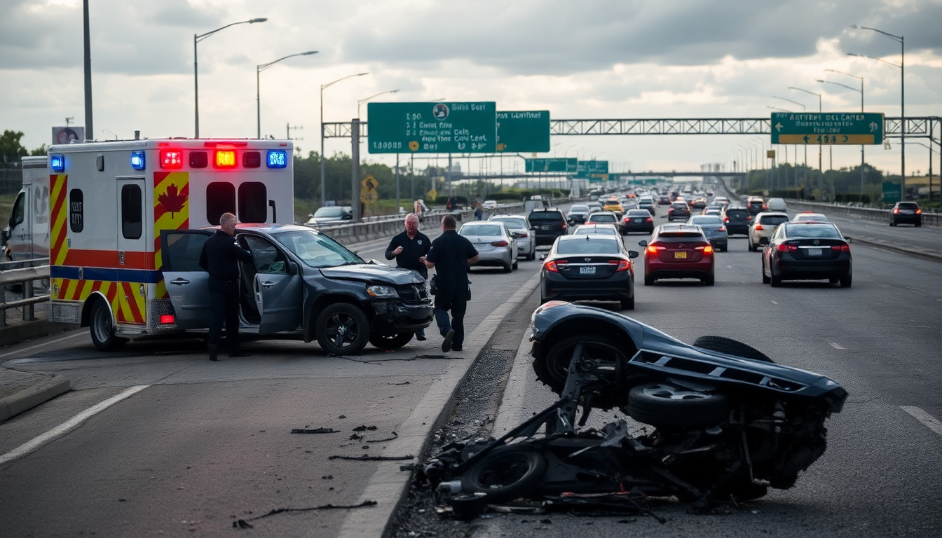 Fatal accident on Gardiner Expressway leaves one dead and four injured