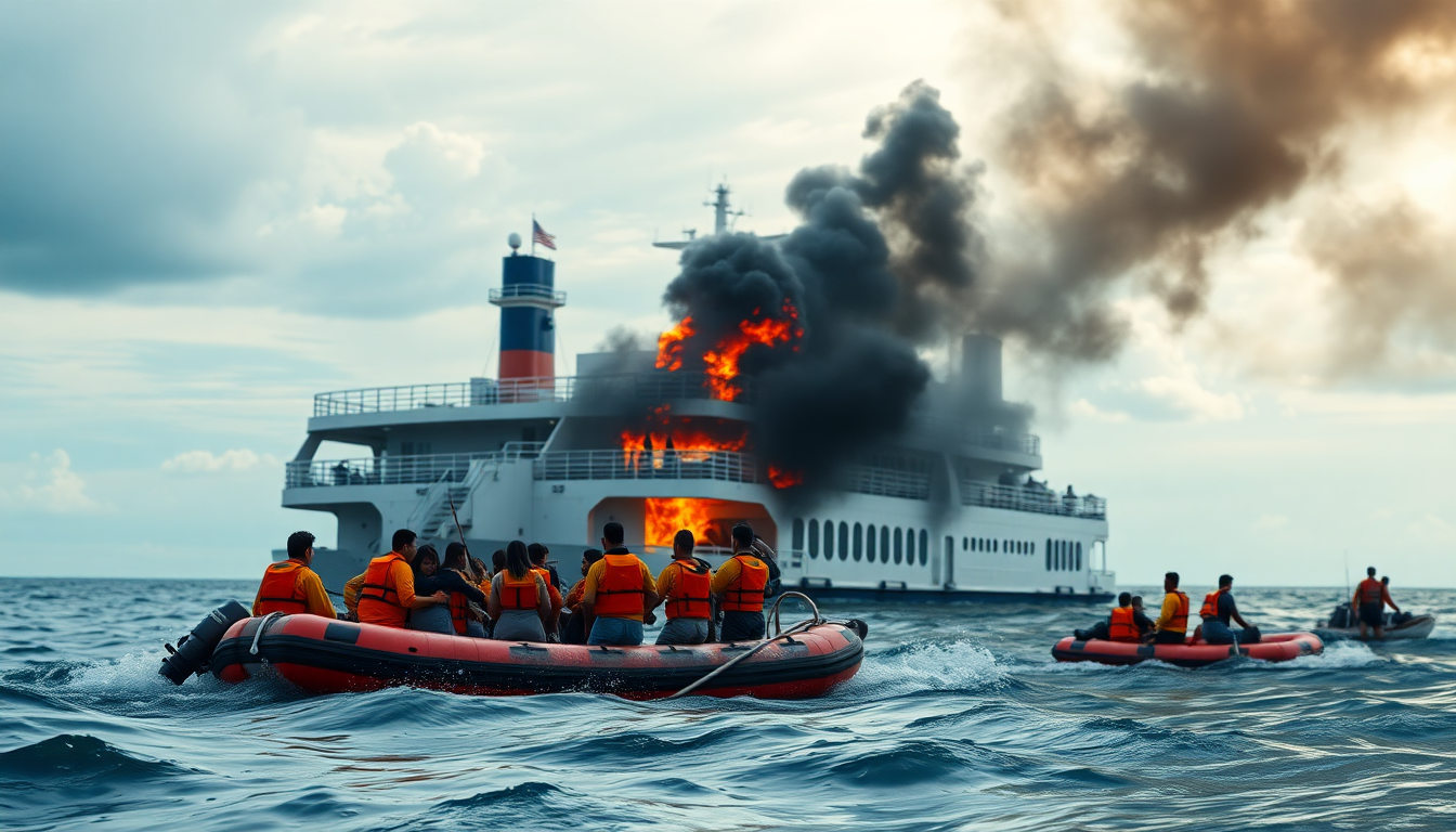 Indonesian ferry fire: dramatic rescue of 575 passengers amid tragedy