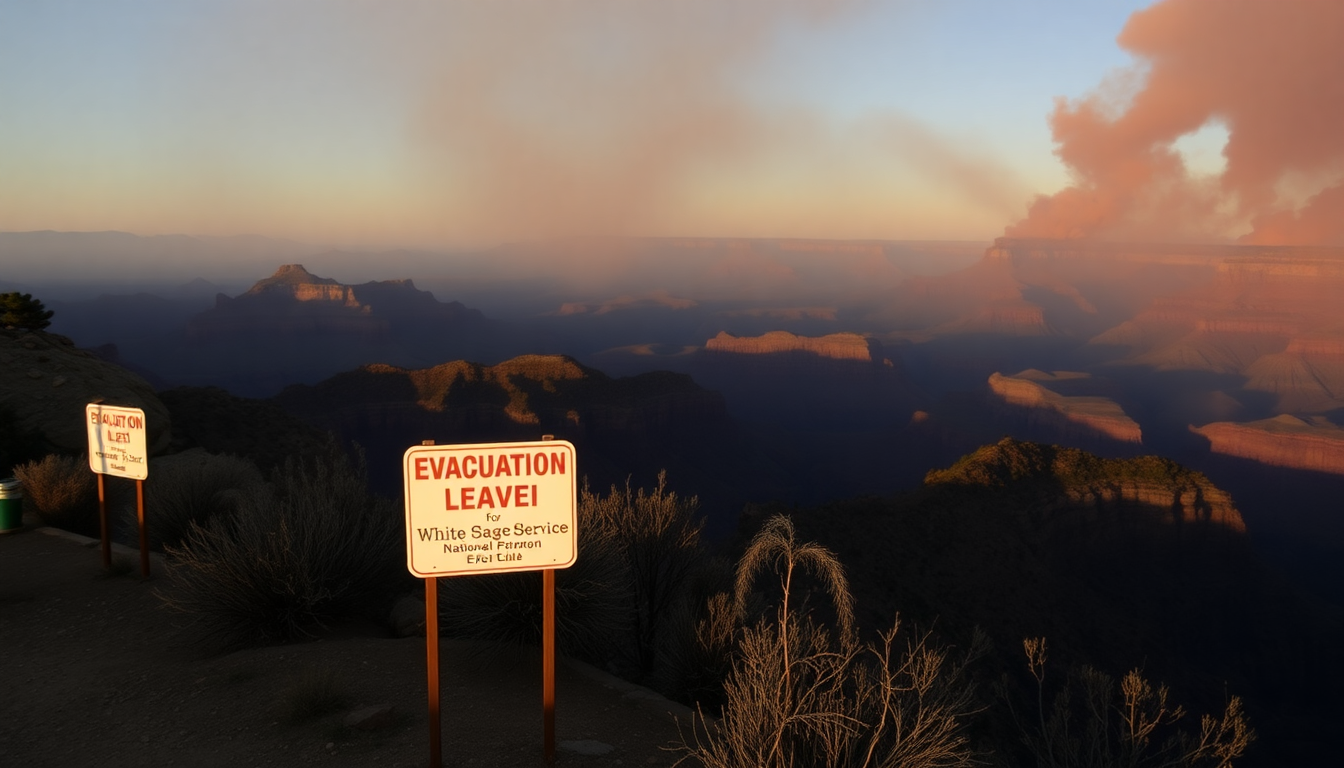 Mandatory evacuation at Grand Canyon due to White Sage Fire