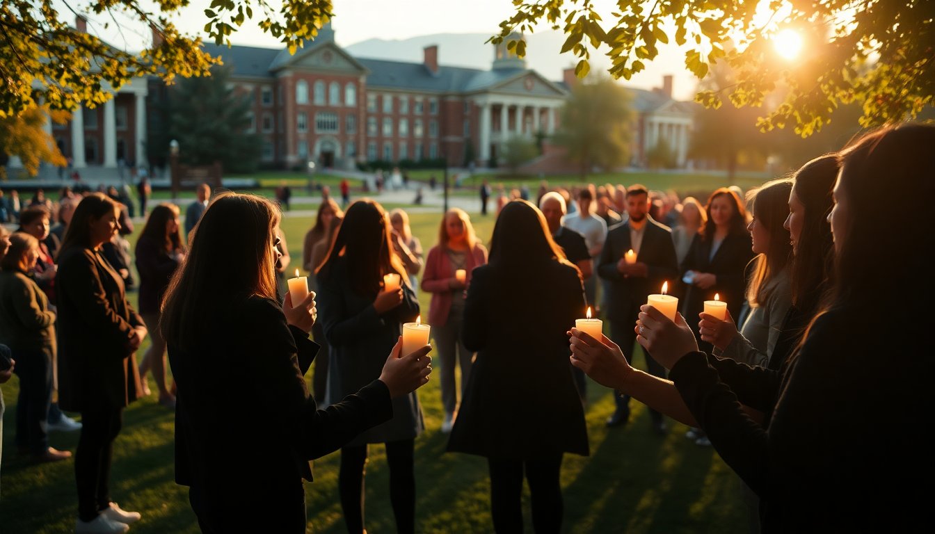 community gathers in memory of charlie kirk at utah state university python 1757741546