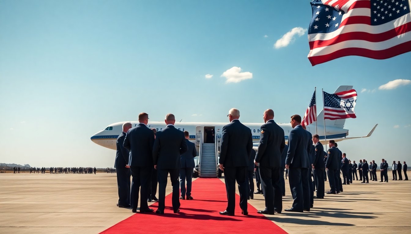 trump arrives in israel for major hostage release during ceasefire negotiations 1760342055