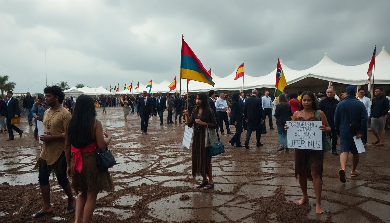 amazon climate summit encounters heavy rain and protests 1763704173
