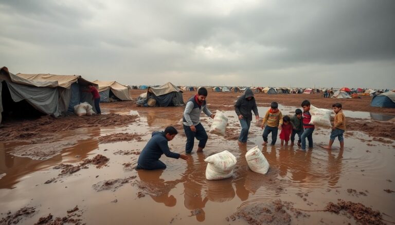 gazas displaced families struggle with harsh winter floods and dire living conditions 1763165629