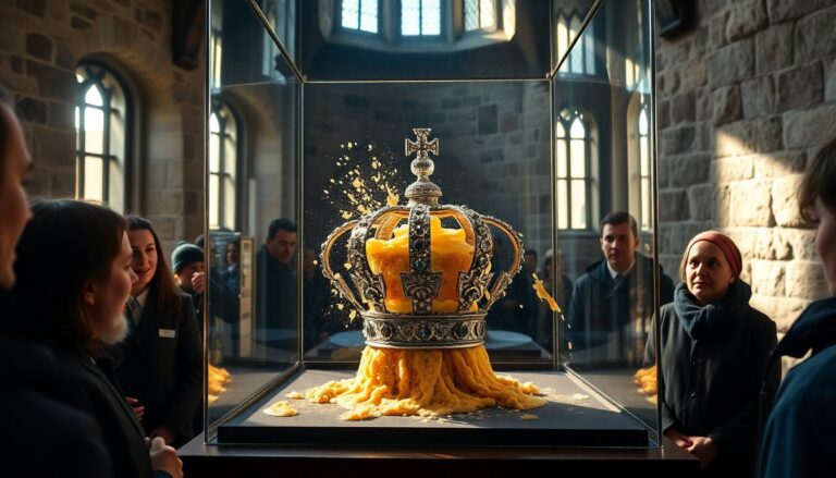 activists spread food on crown jewels to protest wealth inequality 1765035818