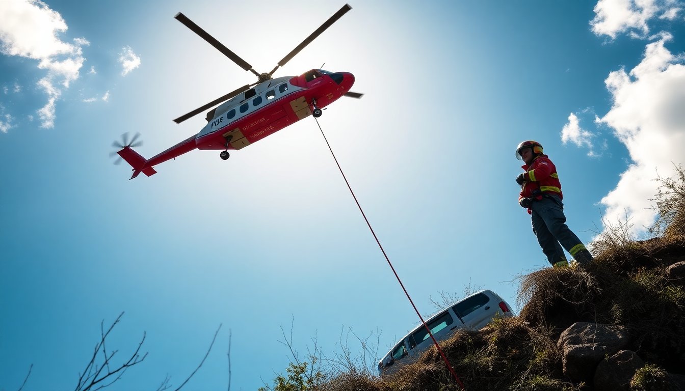 heroic helicopter rescue woman saved after car plunges off cliff in los angeles 1769717199