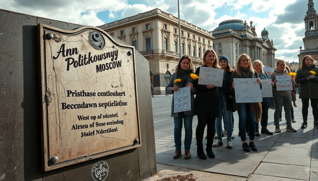 vandalism of anna politkovskayas memorial plaque in moscow a cycle of destruction 1769434278