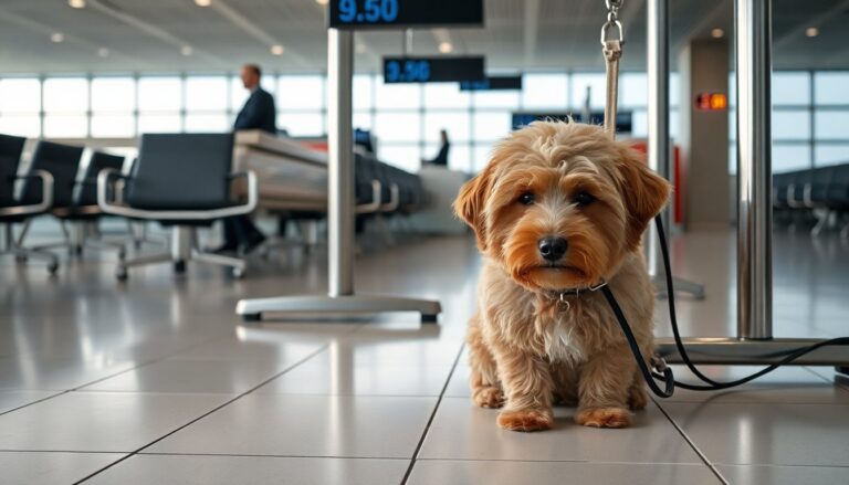 woman leaves dog tied to jetblue counter at harry reid airport arrested for abandonment 1771574866