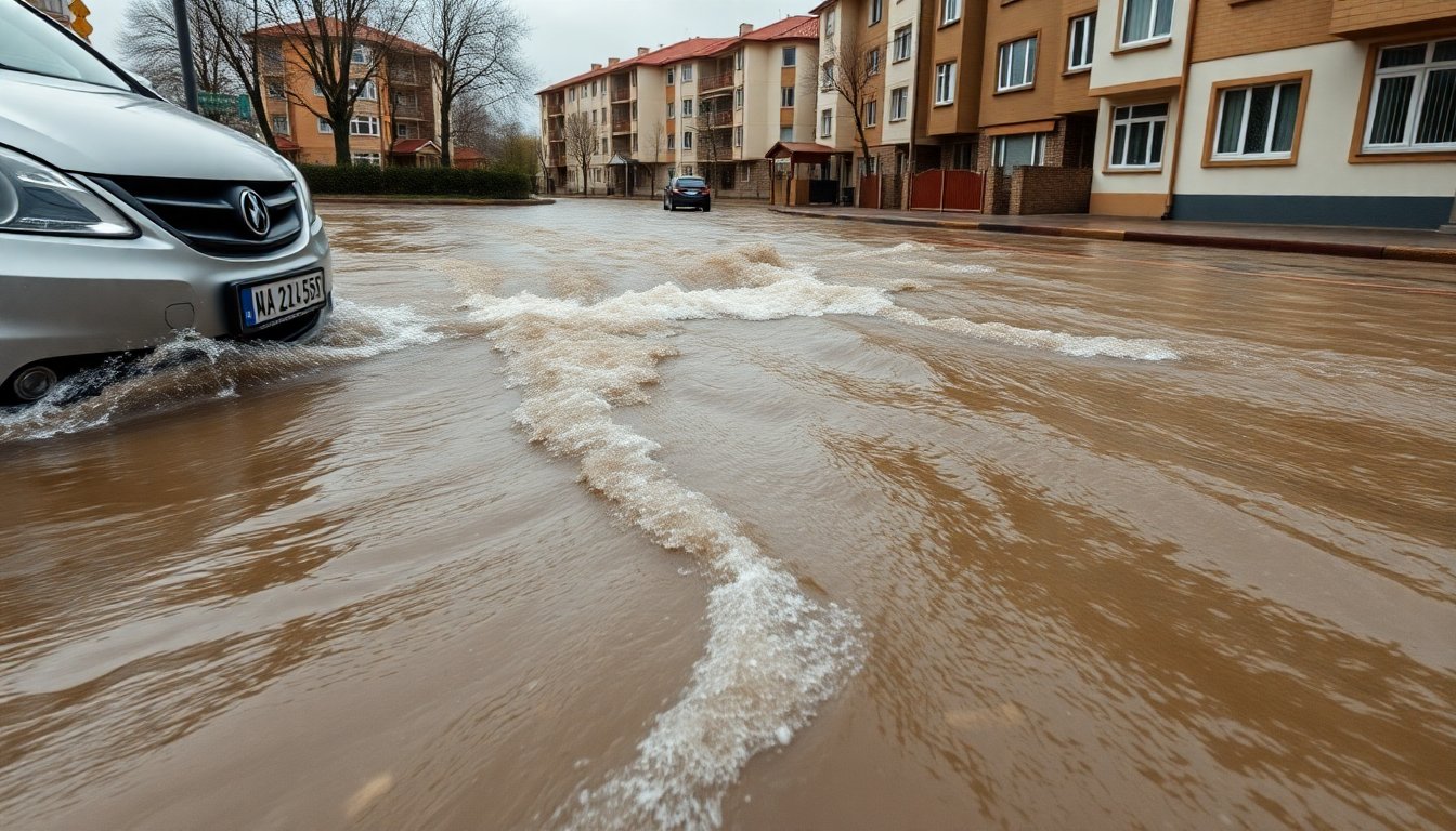 Heavy rain floods Makhachkala and prompts radiation checks across Dagestan