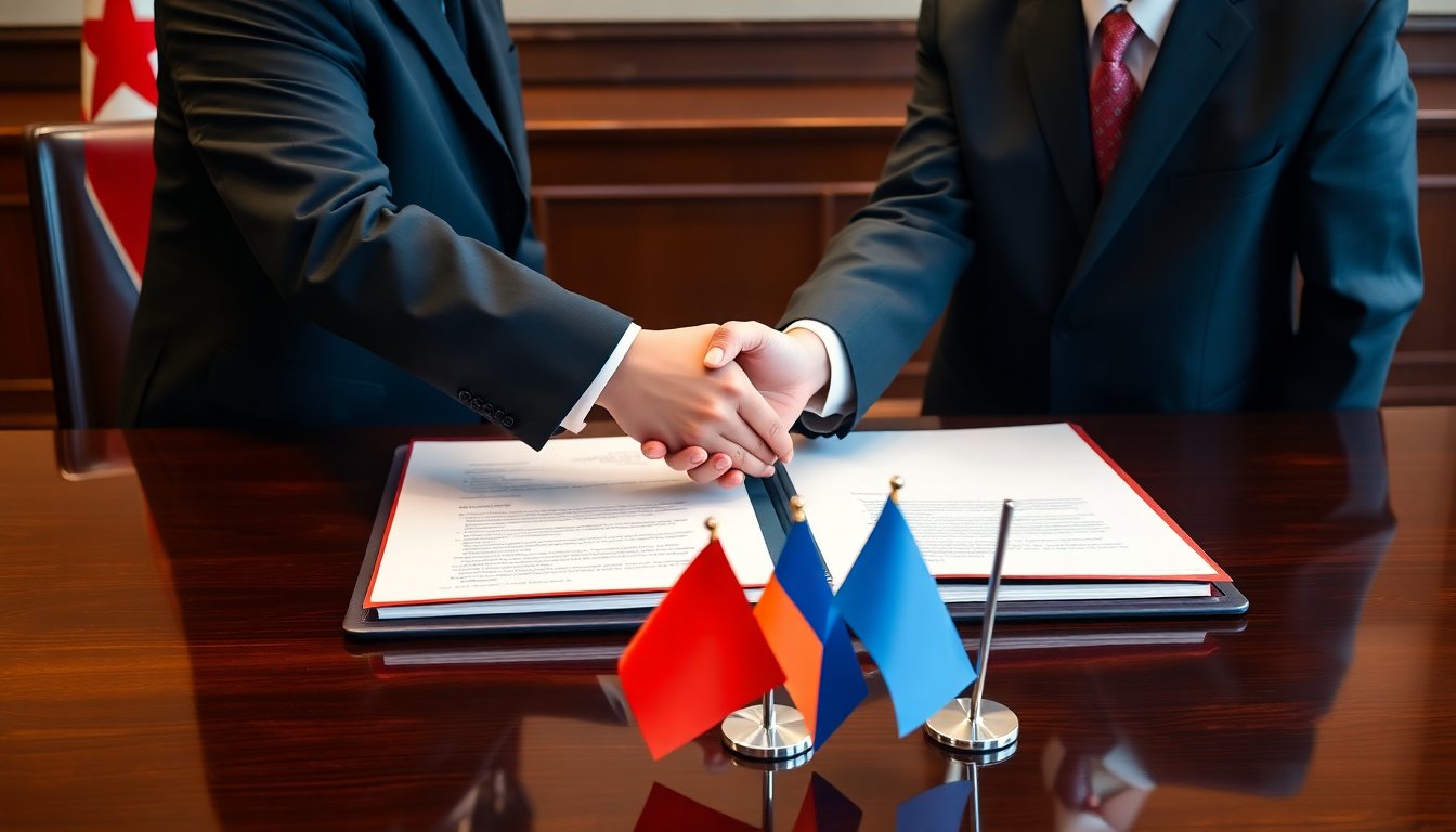 Kim Jong-un welcomes Alexander Lukashenko as two states sign a treaty