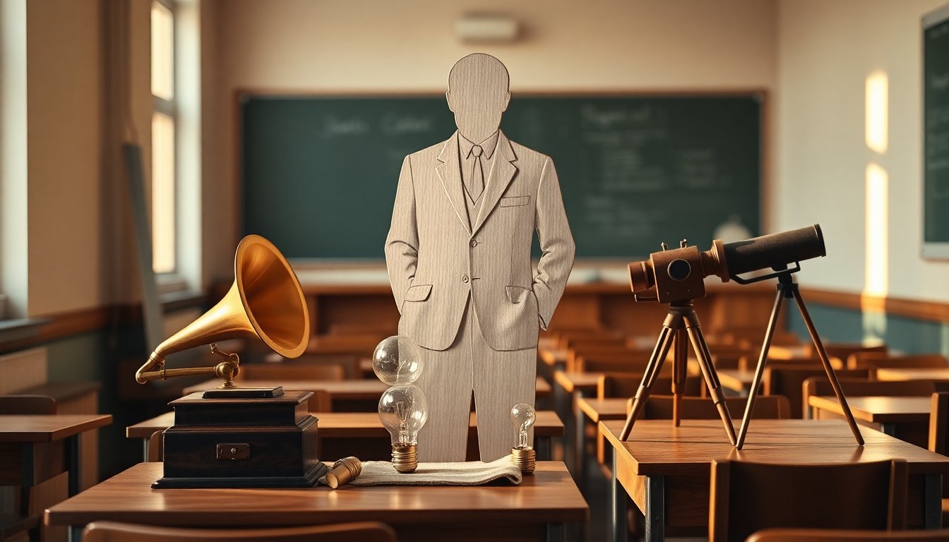 Life-size Thomas Edison standee for classrooms and displays