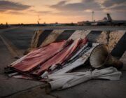 Anti-war demonstrators gather at British military facility over US Iran operations