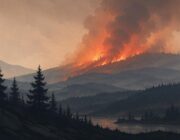 Wildfire detected in Baker, Oregon, United States