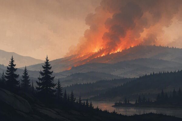 Wildfire detected in Baker, Oregon, United States