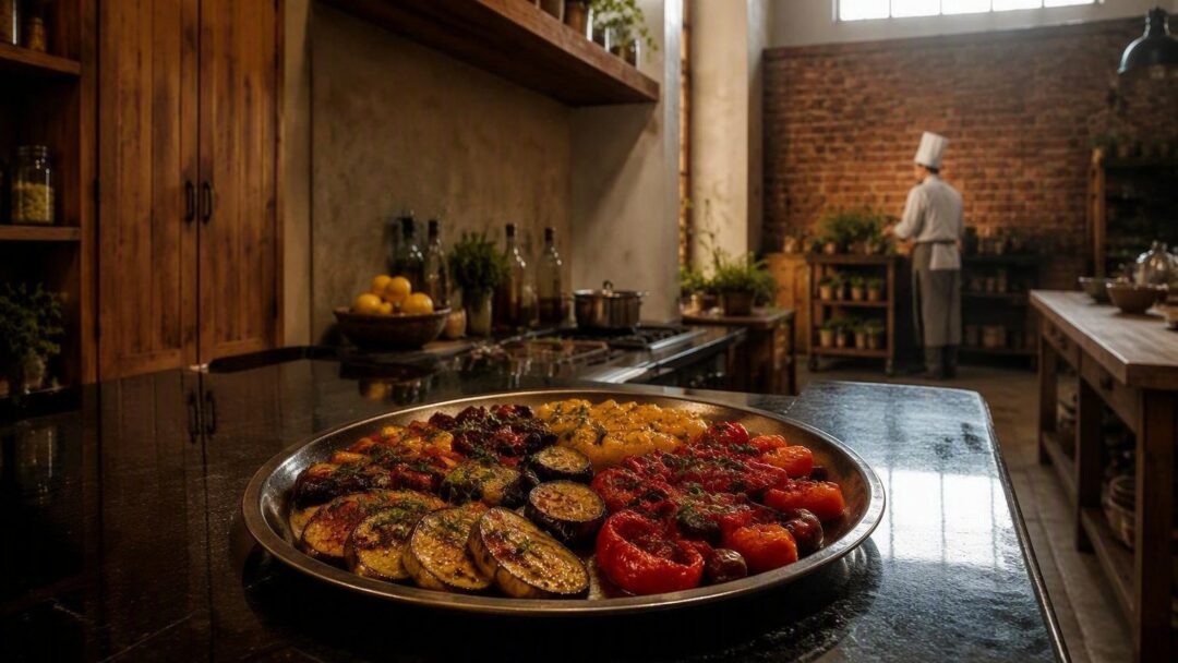 Gourmet stuffed peppers recipe with eggplant by chef Massimo Capra