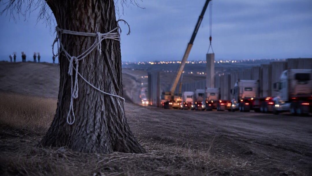 Protesters occupy cottonwood to stop border wall in Lochiel