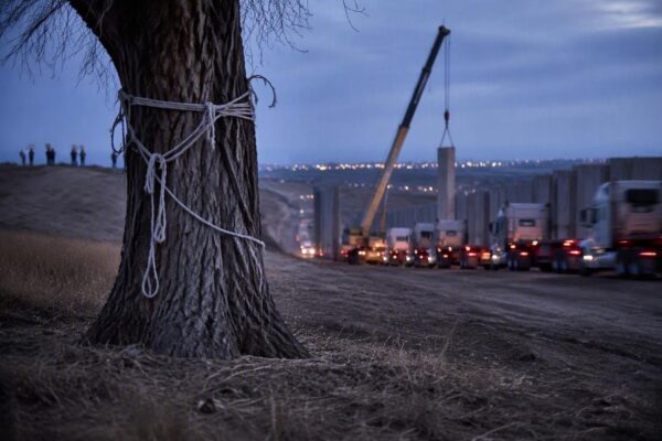 Protesters occupy cottonwood to stop border wall in Lochiel