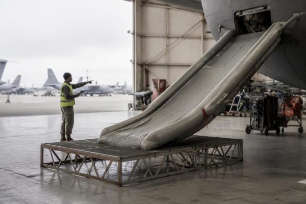 Air Force One Emergency Slide Inspection Ahead of Republican Midterm Convention