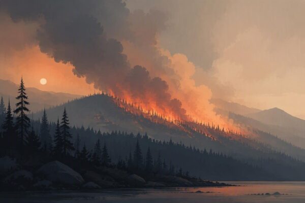 Wildfire in the United States: Floriston, California
